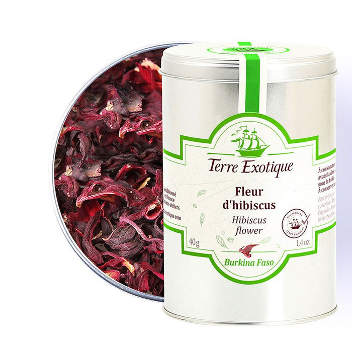 Hibiscus, tørret blomster 40g - STOR DÅSE